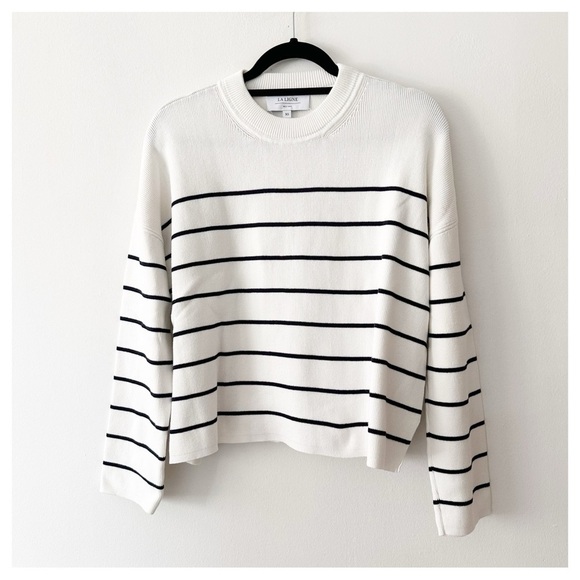 La Ligne White and Black Striped Sweater - Picture 2 of 6